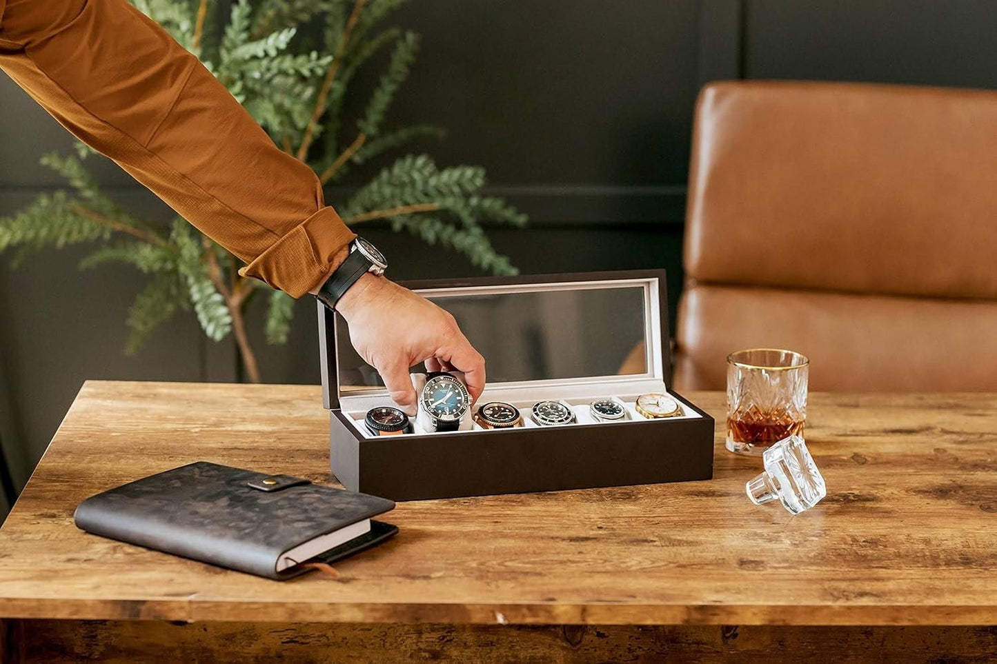 Watch Box Organizer with Glass Display