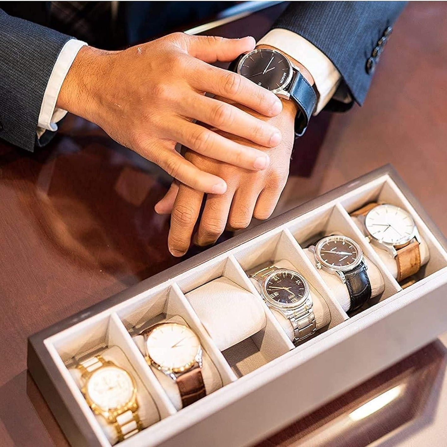 Watch Box Organizer with Glass Display