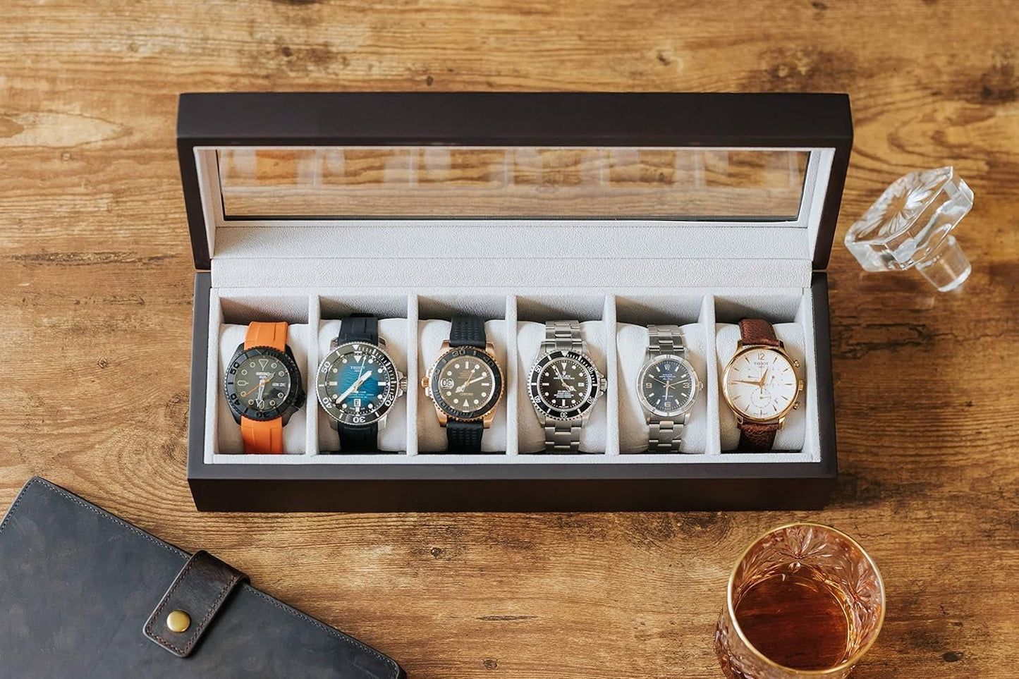 Watch Box Organizer with Glass Display